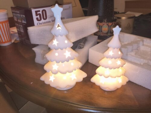 2pcs Pre-Lit Ceramic Christmas Trees photo review