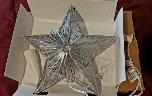 Silver 3D Snowflake Tree Topper with 25 Warm Lights photo review