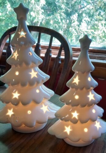 2pcs Pre-Lit Ceramic Christmas Trees photo review